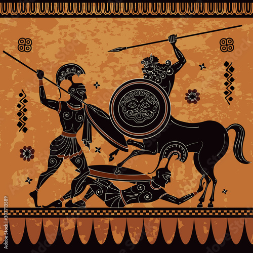 Centaur Hero Spartan Myth Ancient Civilization Culture Ancient Greece Warrior Black Figure Pottery Ancient Greek Scene Banner Stock Vector Adobe Stock Centaur Hero Spartan Myth Ancient Civilization Culture Ancient Greece Warrior Black Figure Pottery Ancient Greek Scene Banner Stock Vector Adobe Stock