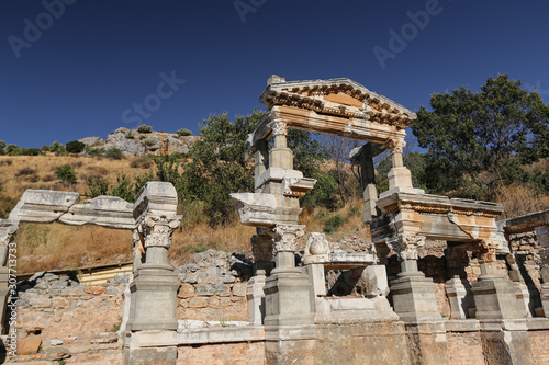Fountain of Trajan in Ephesus Ancient City, Izmir, Turkey