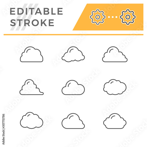 Set line icons of cloud