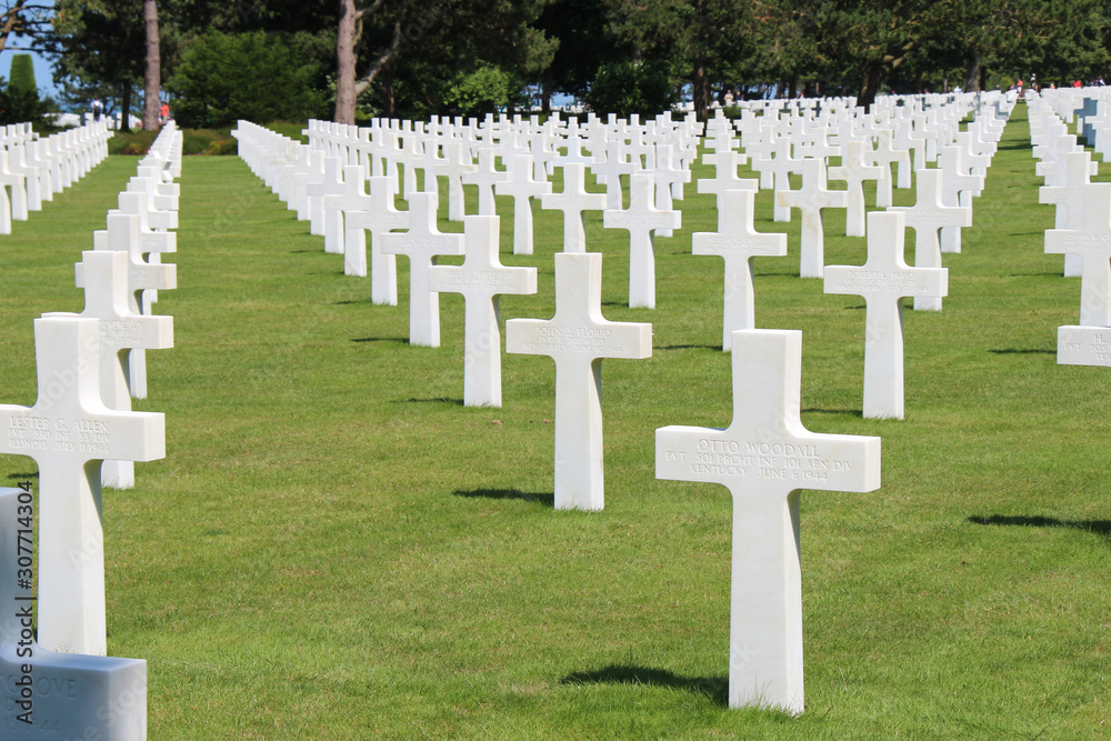 american military cemetery in Colleville-sur-Mer in Normandy (France)