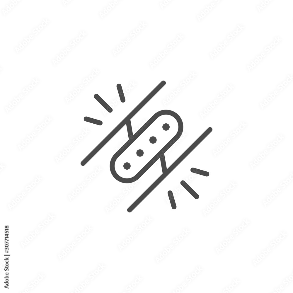 Internal fixation line outline icon Internal fixation line outline icon