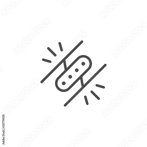 Internal fixation line outline icon