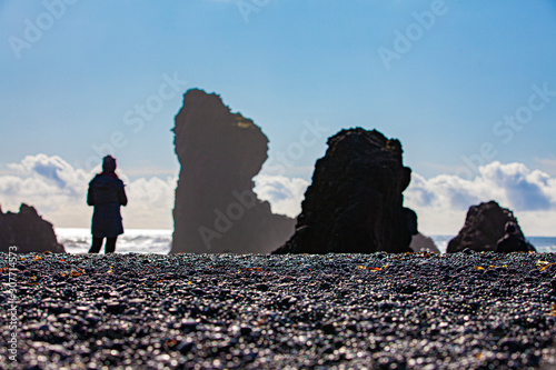 black beach of Djupalonsand...