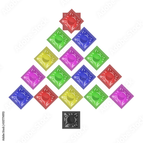 Christmas tree made of condoms