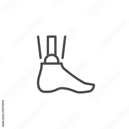 Prosthetic leg line outline icon