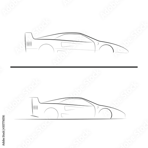 Siluet logo sport car 