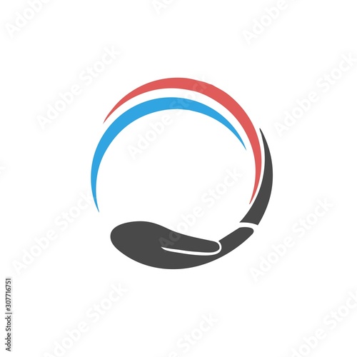 hand circle image vector icon