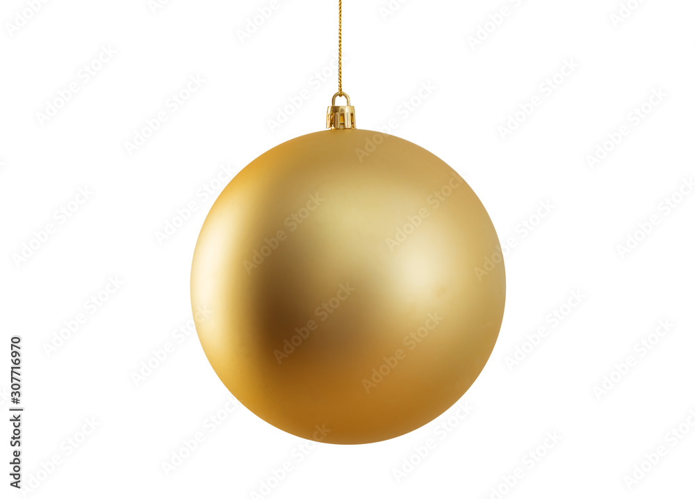 golden Christmas ball isolated on white background golden Christmas ball isolated on white background