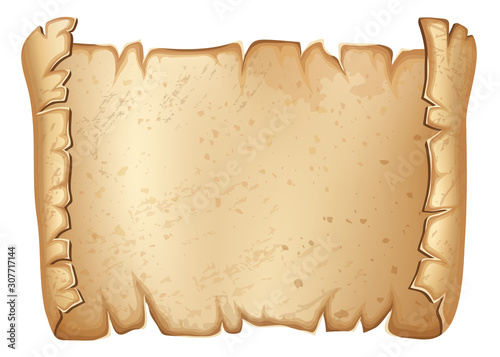 Royal old parchment. Paper for message. Icon for computer games and books design. Isometric 3d vector illustration.