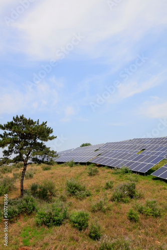 Fototapeta Naklejka Na Ścianę i Meble -  solar panel on the hillside