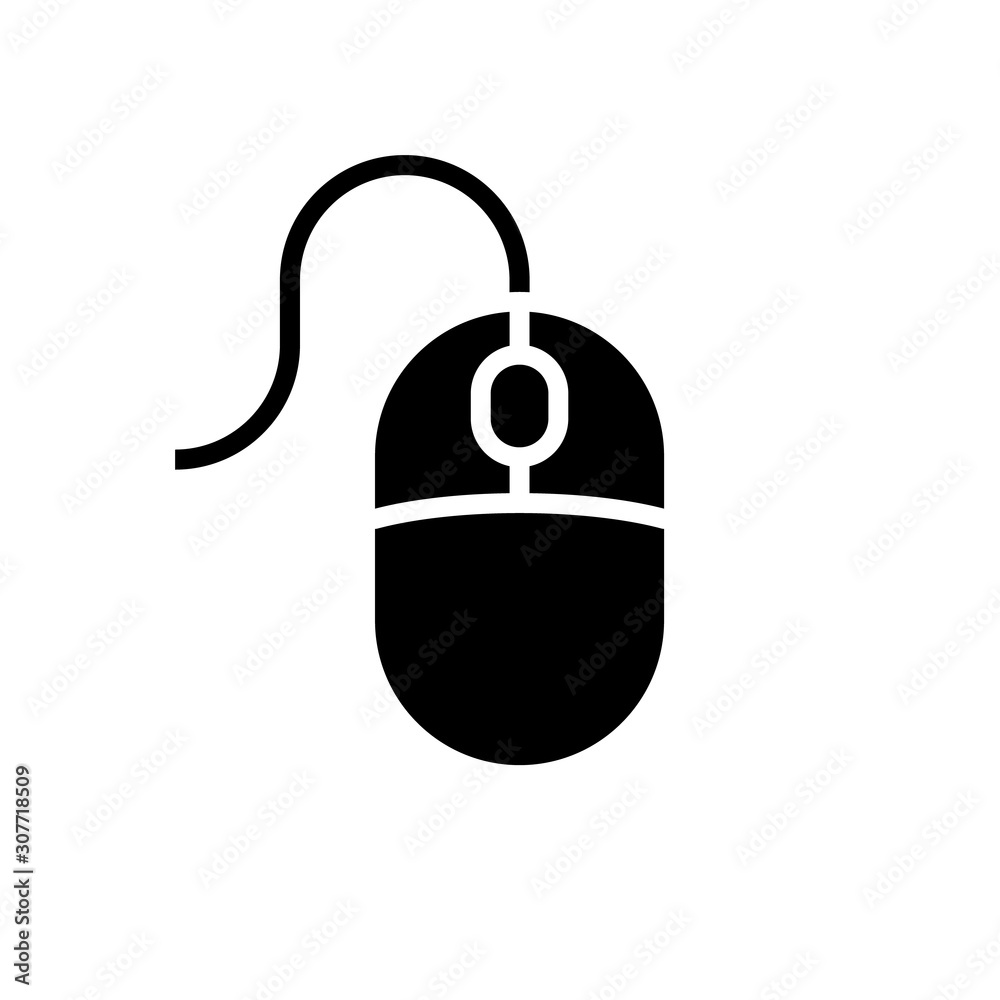 Computer mouse black glyph icon Computer mouse black glyph icon