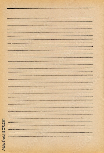 Obraz na płótnie Aged paper texture background Lined letter writing paper or old vintage blank page of notebook w salonie