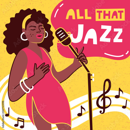 ALL THAT JAZZ. Jazz poster vector design. Vector illustration