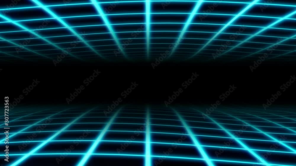 Retro Wavy Grid 80s Synthwave Neon Net Waves in Aesthetic Vaporwave - 4K Seamless Loop Motion Background Animation