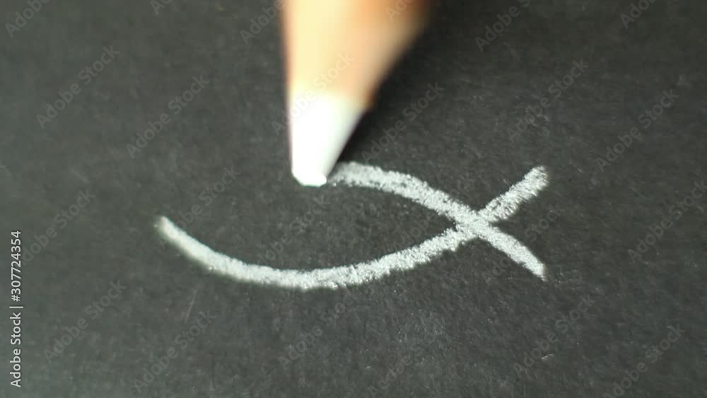 White pencil drawing on the black paper Stock Video Adobe Stock