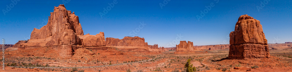 Panorama View from La Sal Mountains Viewpoint, Arches National Park, Utah, USA.