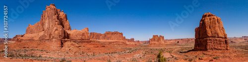 Panorama View from La Sal Mountains Viewpoint  Arches National Park  Utah  USA.