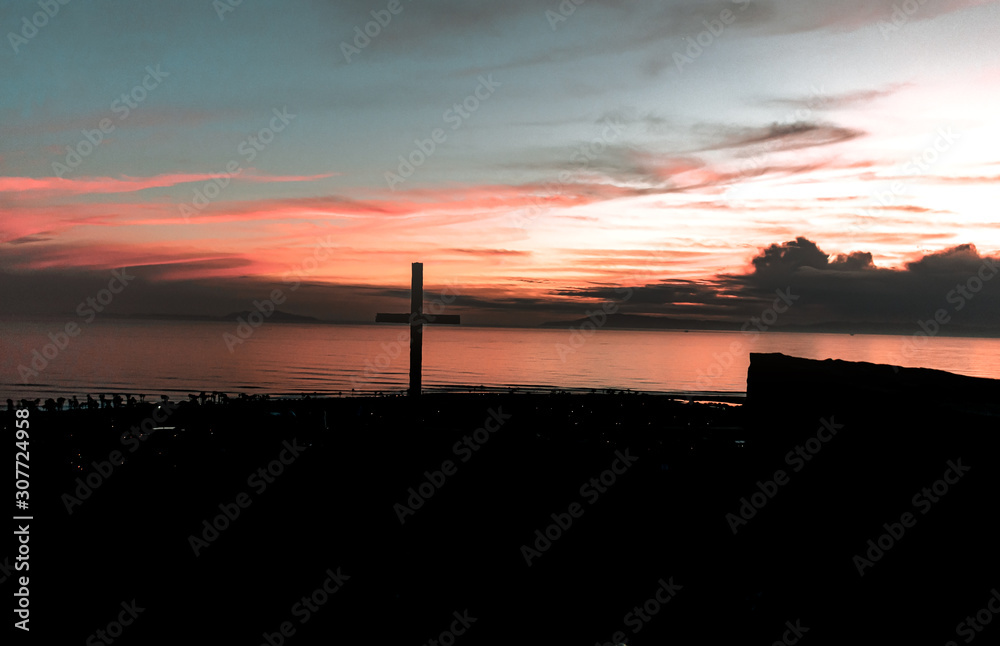 Cross at sunset