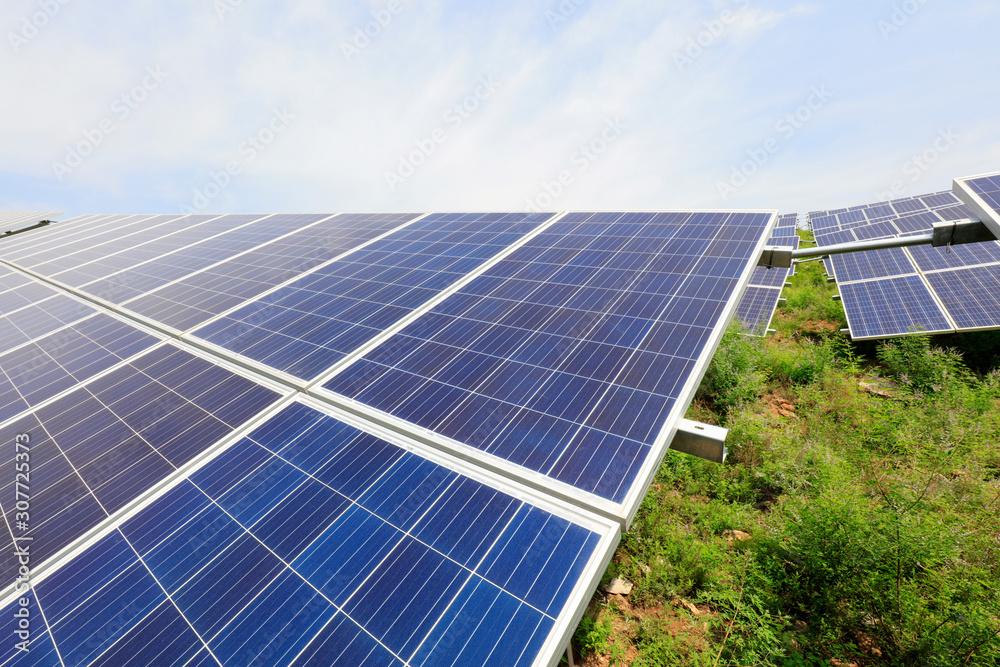 solar panel on the hillside