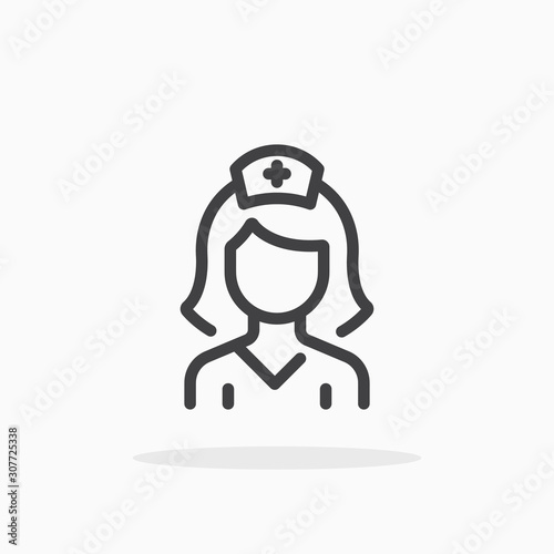 Nurse icon in line style.