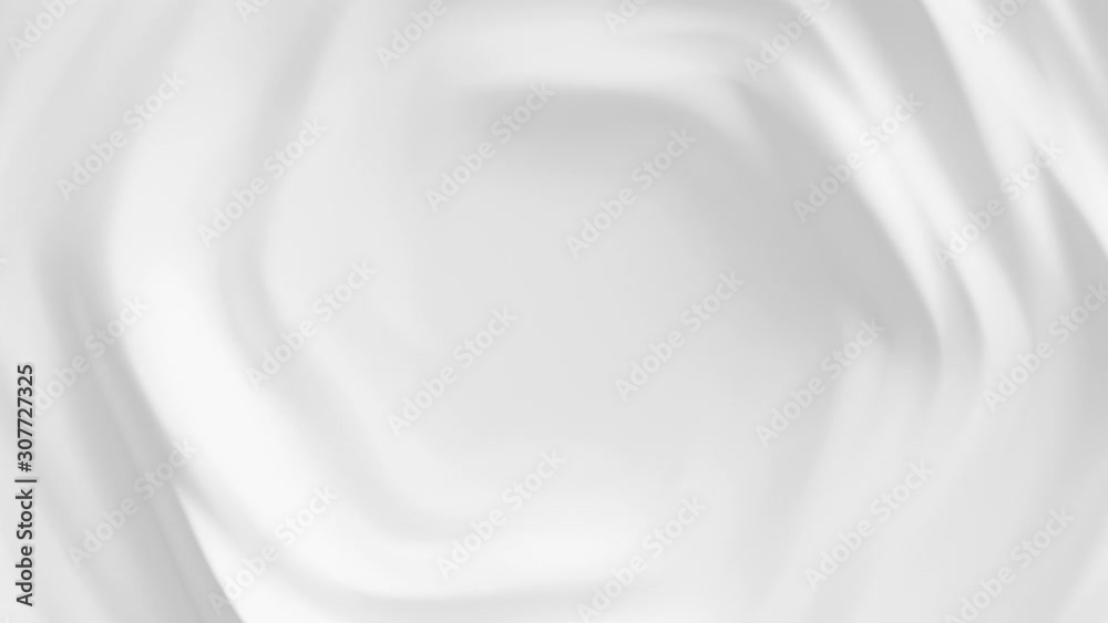 Smooth Waving Hexagonal Surface Loop 1 White. Animation of flowing waving hexagon shape surface in creamy white. Elegant, pure, bright silky white background. Flatlay background. Copyspace area. 4K