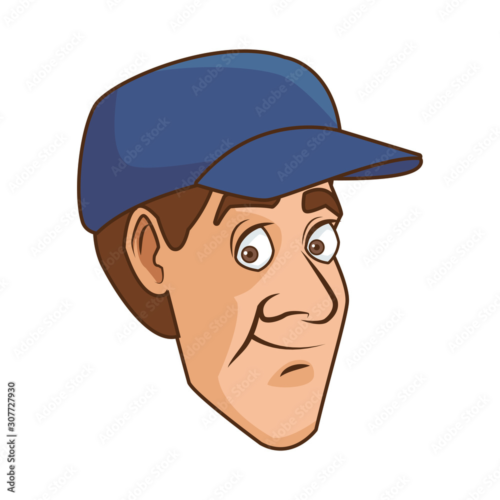 man with blue cap icon