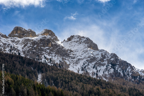 Mountains in the Valley di Fassa near Moena Trentino Italy