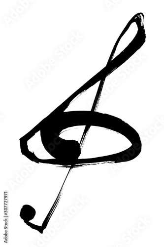 筆絵　ト音記号