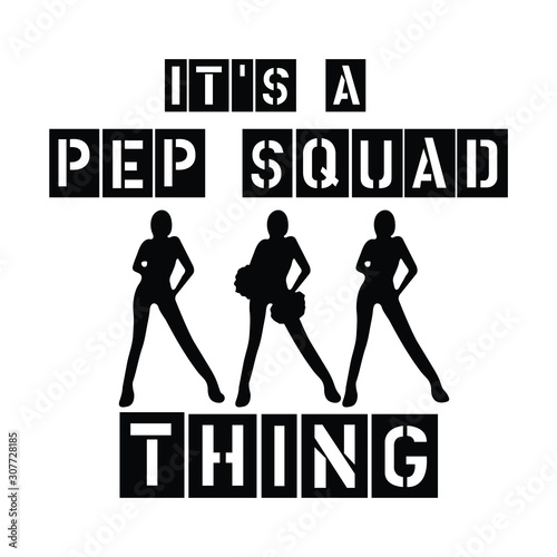 Pompom Girl cheerleading squad illustration - VECTOR