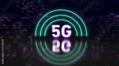 5g cellular network technology symbol. Internet tech background illustration
