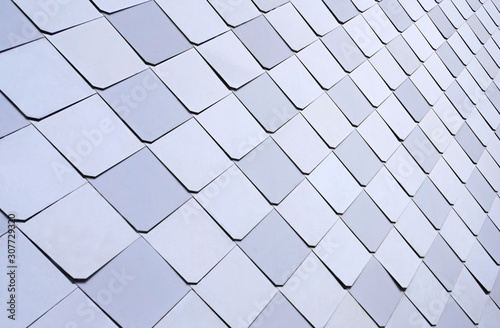 Silver blue metal shiny vivid rooftop tile panels texture