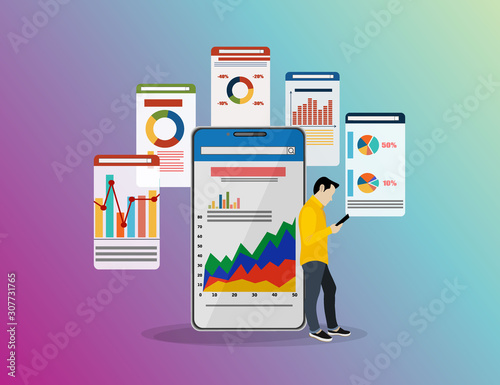 Business monetization concept. Idea of marketing and management. Money increase. Isolated vector illustration in cartoon style