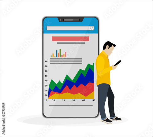 Business monetization concept. Idea of marketing and management. Money increase. Isolated vector illustration in cartoon style