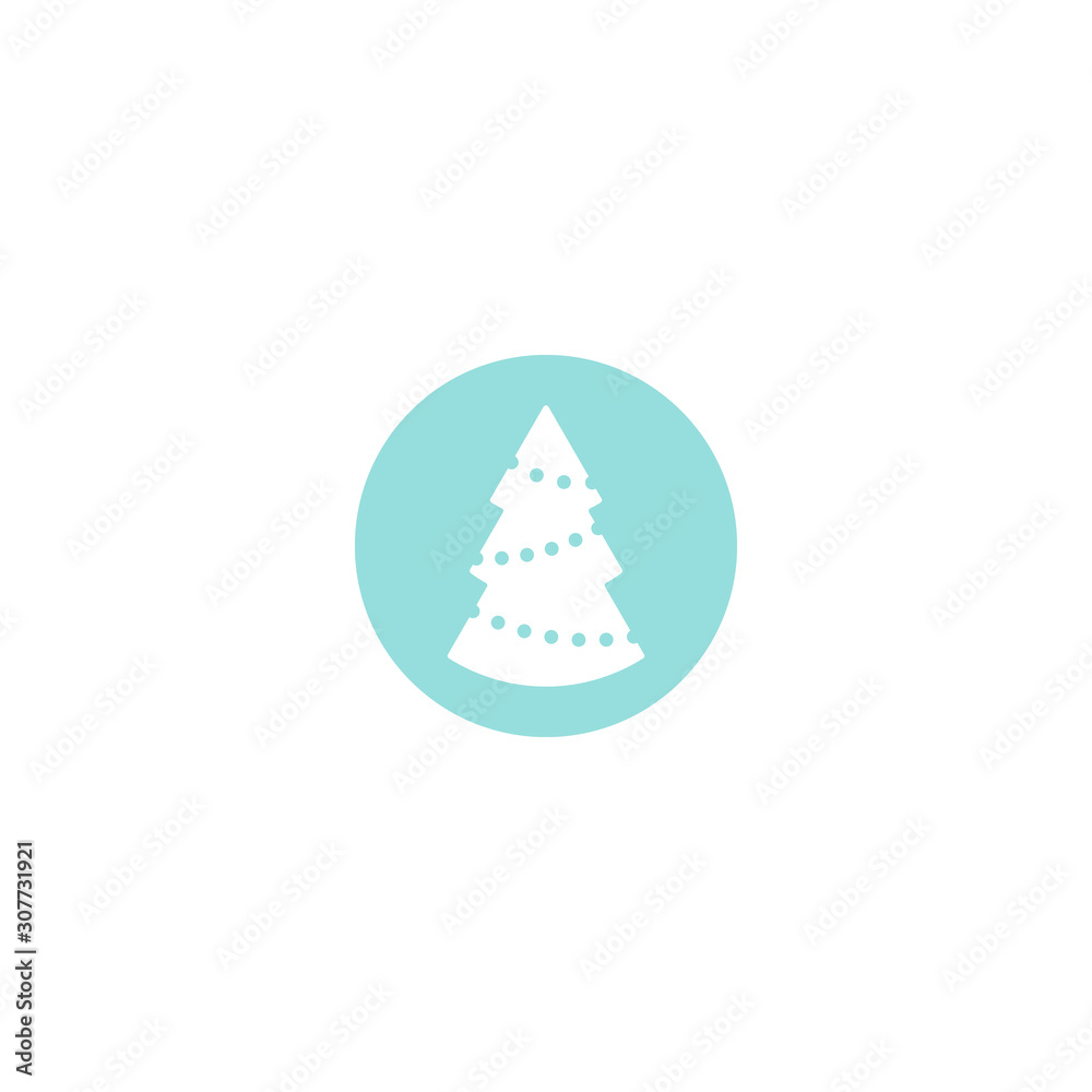 Icon tree on blue background. Flat design. Icon tree on blue background. Flat design.
