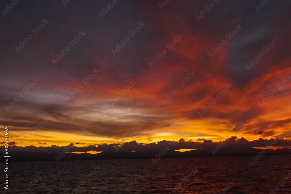 Naklejka premium Colorful sky in twilight time background