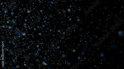 Beautiful transparency Alpha loopable abstract winter snow background with falling snowflakes and floating blurry glitter particles lights. 4K seamless loop video footage of the snowfall.