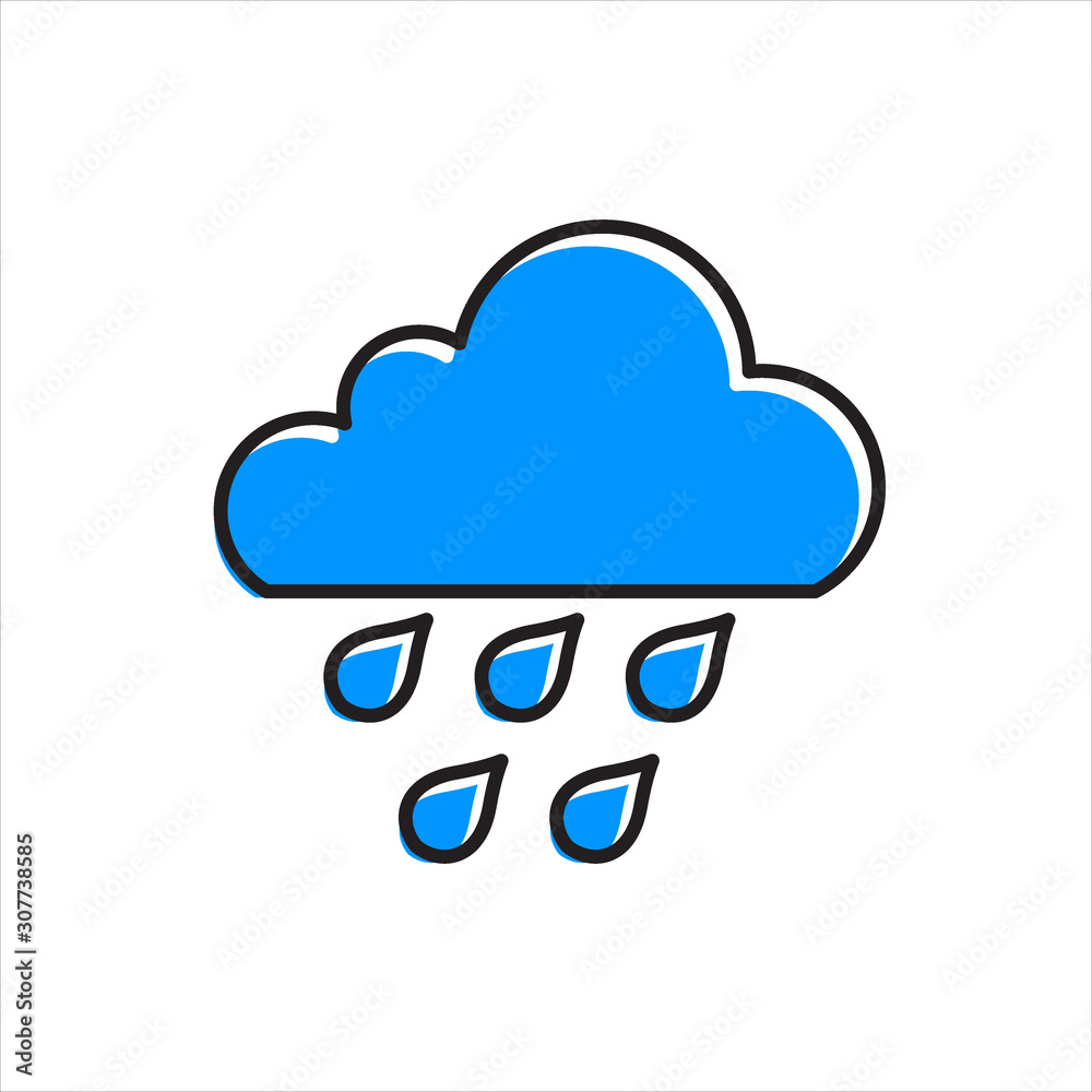 Rain Icon in trendy flat style.Vector illustration Rain Icon in trendy flat style.Vector illustration