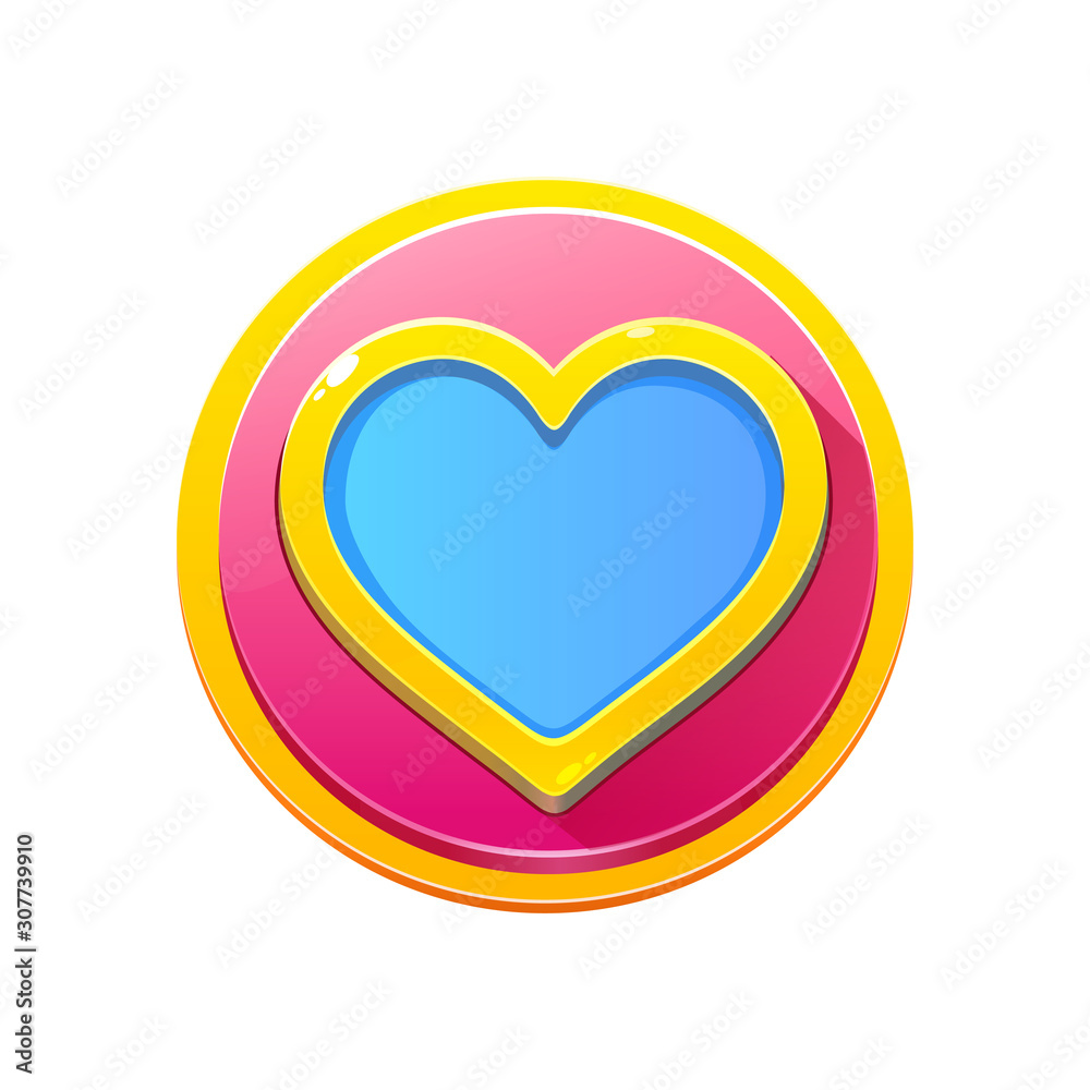 Vector Icon of a cartoon heart. Valentine's Day. Isolated on white. wallpost print for t-shirt Vector Icon of a cartoon heart. Valentine's Day. Isolated on white. wallpost print for t-shirt