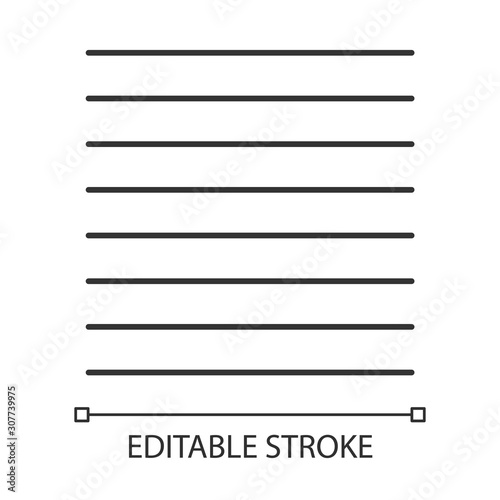 Parallel lines linear icon. Straight black strokes. Geometric figure. Abstract shape. Isometric form. Thin line illustration. Contour symbol. Vector isolated outline drawing. Editable stroke