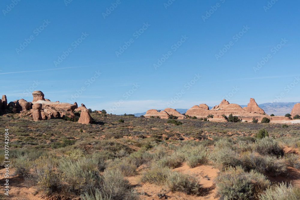 Utah/ united states of America, USA-October 8th 2019: Landscape in arches national park