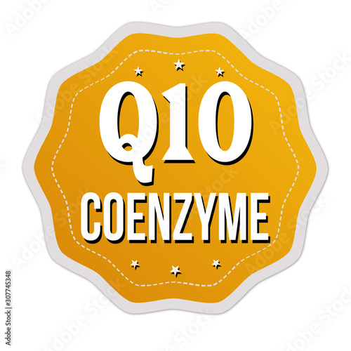 Q10 coenzyme label or sticker