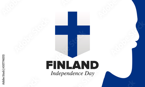 Independence Day in Finland. National happy holiday, celebrated annual in December 6. Finland flag. Patriotic elements. Poster, card, banner and background. Vector illustration