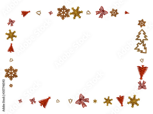 Christmas Background. Happy New Years Day. Xmas pattern decoration isolated on white. Holiday festive celebration concept.