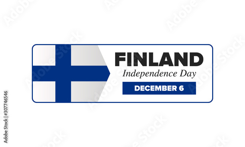 Independence Day in Finland. National happy holiday, celebrated annual in December 6. Finland flag. Patriotic elements. Poster, card, banner and background. Vector illustration