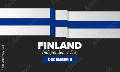 Independence Day in Finland. National happy holiday, celebrated annual in December 6. Finland flag. Patriotic elements. Poster, card, banner and background. Vector illustration