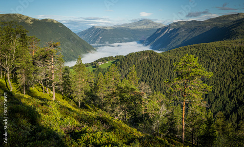 Morning clouds in the valley, Norway.