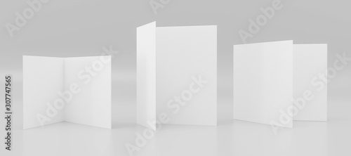 several stand up mock up blank empty cardboards folded with space for your content 3d illustration render