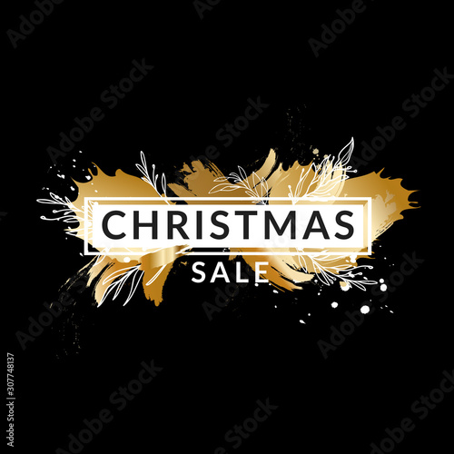Christmas seasonal sale ad abstract background.