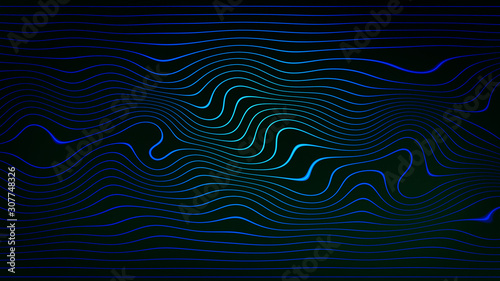 Abstract background with blue turbulence lines.