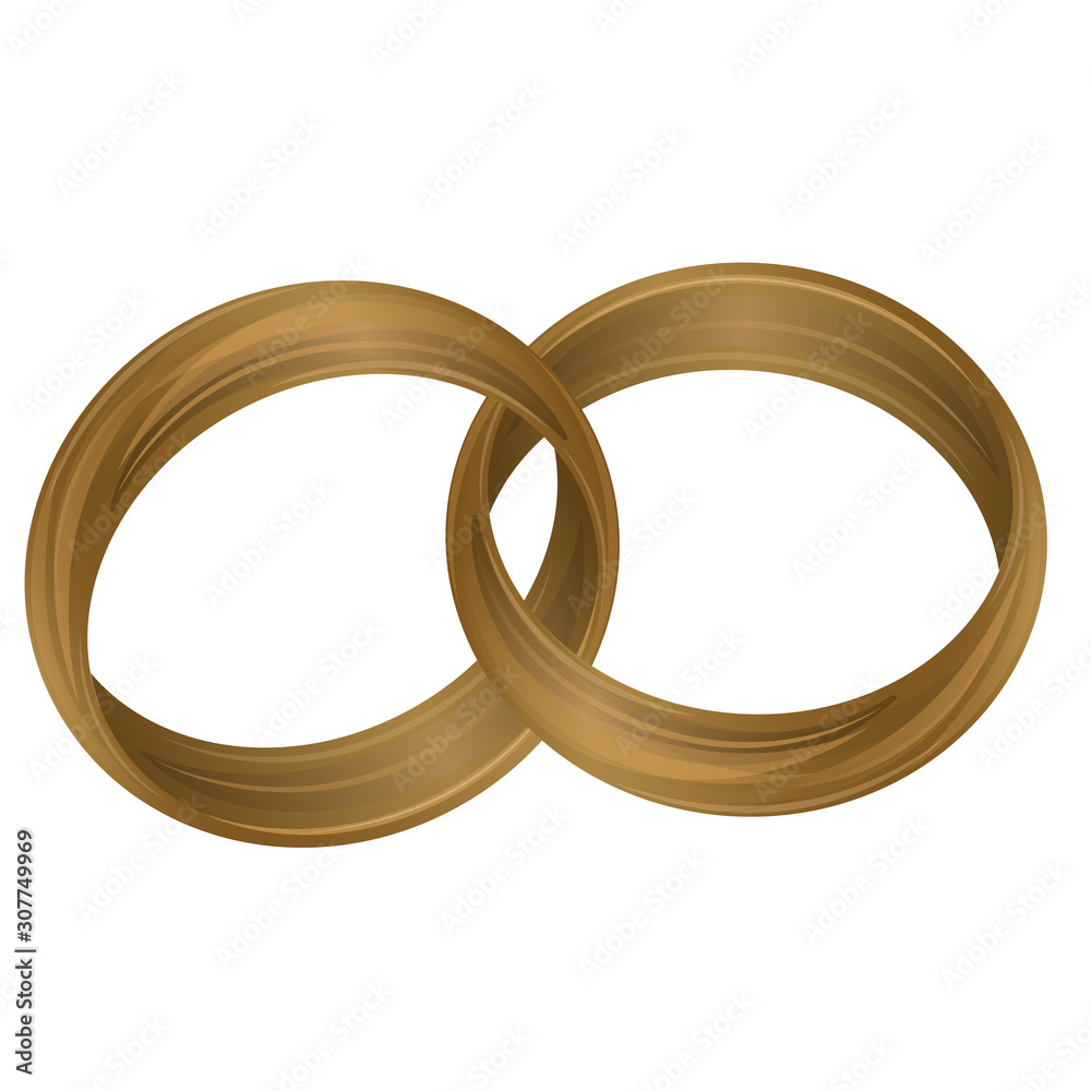 Golden wedding rings. Marriage concept - Vector illustration Golden wedding rings. Marriage concept - Vector illustration